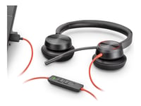 Poly Blackwire C5220 - Blackwire 5200 series - headset - på örat - kabelansluten - USB-C, 3,5 mm kontakt - svart - Certifierad för Microsoft-teams, C