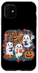 Coque pour iPhone 11 Trick Or Teach Halloween Party Fantôme Automne Citrouilles