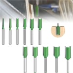 11 Pièces 6 mm Queue Fraise Defonceuse, Fraise Droite, Fraise à Bois Fraise Extra-longue, Mèches Carbide Router Bits Fraise à Menuiserie, pour le