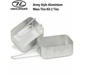 Highlander 2pc Mess Tins Army Military Style Camping Aluminium Cooking Saucepan