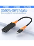 NADODO NADODO Mini DisplayPort - HDMI-sovitin, Mini DP (Thunderbolt) - HDMI-sovitin, kullattu punottu, Thunderbolt 2 - HDMI -yhteensopiva MacBook Air/Pron kanssa, Microsoft Surface Pro/telakka, näyttö, projektori-musta