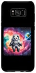 Coque pour Galaxy S8+ Astronaute Panda flottant dans l'espace avec nébuleuse. Suit Planet