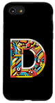 Coque pour iPhone SE (2020) / 7 / 8 Lettre initiale du nom D dans le style pop art