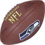 Wilson, American Football, Ballon de Football Team Logo Composite- football, Seattle Seahawks, Cuir mixte, Pour joueurs récréatifs, Brun, WTF1748XBSE