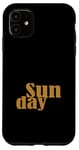 Coque pour iPhone 11 Graphique marron dimanche jours de la semaine Graphique marron