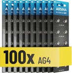 100x Pile AG4 LR66 377-1,5V Alcaline étanche & Longue durée - SG4 / V4GA / G4A / 4GA / L626 / 177 / LR626 - Pile Montre, Pile SR626SW pour Montre, Pile 377 Montre, AG4 Pile Montre, 377 Pile