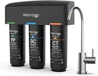 Waterdrop TSB Système de Filtre à Eau Sous Évier avec Robinet Dédié, 3 étapes de Filtration d'Eau de Grande Capacité, Certifié NSF/ANSI 42, Réduit les PFAS, PFOA/PFOS