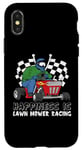 Coque pour iPhone X/XS Happiness Is Lawn Mower Racing Tondeuse à gazon jardinier