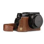 MegaGear MG1564 Ever Ready Genuine Leather Camera Half Case compatible with Panasonic Lumix DC-LX100 II - Brown