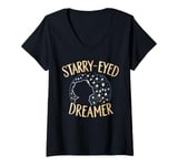 Womens Astronomy Starry Eyed Dreamer Stargazers Inspirational Top V-Neck T-Shirt