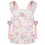 GAGAKU Baby Doll Carrier for Little Girls Toy Baby Carrier for Dolls Baby Doll Accessories for Toddlers Backpack Doll Swing Bassinet - Pink - Flowers Dianthus