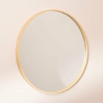 Miroir Mural Rond en Bois Yiro Sklum 70 cm