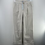 River Island High Waisted Stripe Loose Jeans, Size UK 8R, White, RRP £50