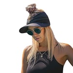 Casquette Visière Femme été Casquette de Baseball Queue de Cheval Chapeau Haut Vide Coton Chapeau de Soleil Large Bord Anti-UV Casquette Cap Snapback Chapeau de Sport Golf Plage Voyage