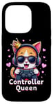 iPhone 14 Pro Controller Queen Cute Gamer Cat Design- Gaming Cat Lovers Case