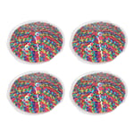 2 Pairs Round Colorful Sequin Nipple Covers Adhesive Nipple Bra Sticker Cove LSO