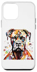 Coque pour iPhone 12 mini Expressions vibrantes pour chien Boxer coloré