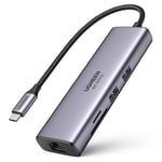 UGREEN 7-i-1 USB-C Adapter til USB-A/HDMI/SD/TF/PD/Ethernet RJ45