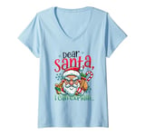 Womens Dear Santa I Can Explain Funny Christmas V-Neck T-Shirt