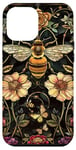 Coque pour iPhone 12 Pro Max Beau motif abeilles et fleurs noires