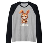 Labubu Cute Brown Bunny Monster Raglan Baseball Tee