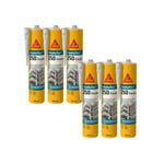 Lot de 6 mastics haute performance SIKA SikaHyflex 250 Façade - Blanc - 300ml