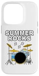 Coque pour iPhone 14 Pro Batteur Summer Drums, Musicien, Festival de musique