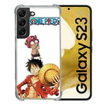 Coque Renforcée en Verre Trempé pour Samsung Galaxy S23 Manga One Piece Chopper