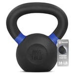 Yes4All WTGA Kettlebell en revêtement en poudre, 8 kg, bleu foncé