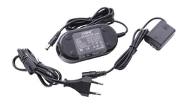 vhbw Bloc d'alimentation, chargeur adaptateur compatible avec Sony Alpha 7S 2, 7S II, 7s, A6000 appareil photo, caméra vidéo - Câble 2m, coupleur DC