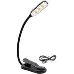 Lampe de Lecture Rechargeable Mini 7 led à 3 Niveaux Chaud Blanc Froid Flexible Facile Clipser Nuit