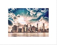 Wee Blue Coo Photo Cityscape New York City USA East River View Wall Art Print