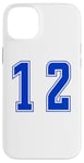 Coque pour iPhone 14 Plus Bleu Royal Numéro 12 Équipe Junior Sports Uniforme Numéroté