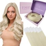 Fshine Extension Adhesive Cheveux 12 Pouces Blond Blanc 30g Extension Cheveux Naturel Humains 20pcs Extensions Cheveux Adhesif Lisse Bande Adhesive Extension Invisible Tape Extensions Couleur 1000