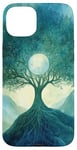 iPhone 15 Plus Fantasy Yggdrasil Tree Life Nature Spiritual Moon Case