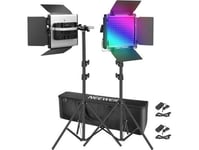 Neewer 660 Pro Rgb Led Studio Set, Två 50W 3200-5600K Lampor + Stativ + Grindar