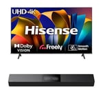 Hisense TV & Soundbar Bundle: 65E6NTUK TV with 4K Direct Lit, Quad Core 4K Processor Plus the HS2000 Soundbar with 240W Power,visulized built-in subwoofer- Perfect Match for Visual-Audio Experience