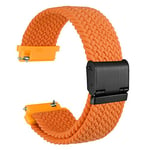 WOCCI 20mm Bracelet Montre en Nylon Tressé pour Homme et Femme, Réglable Boucle Noire (Orange)