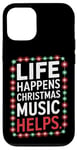 iPhone 12/12 Pro Musical Christmas Songs Life Happens Christmas Music Helps Case