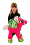 Licorne 50 CM Grande Peluche En Pieds Poney Cheval Fuchsia pour Enfants Garçons