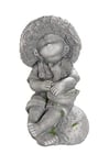 Gilde Outdoor Deko Figure XL Garçon en magnésie/Pierre Artificielle - Couleur : Gris avec Mousse - Décoration adaptée à l'extérieur Jardin et terrasse - Hauteur 42 cm