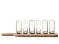 LSA International Vodka Paddle 40 cm, Oak, Clear, 7 Piece Set