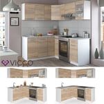 Vicco Cuisine Cuisine intégrée Bloc de cuisine Cuisine complète 167x187 Sonoma