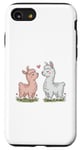 Coque pour iPhone SE (2020) / 7 / 8 Llama Love Heart Flower Cute Women Kids Men Valentines Day