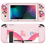 PlayVital ZealProtect Coque pour Nintendo Switch,Cover de Protection pour Switch avec Protection d'écran en Verre Trempé&Capuchon Joystick&Caps Boutons Direction ABXY-Licorne et Arc-en-Ciel