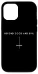 Coque pour iPhone 14 Pro Beyond Good and Evil Croix inversée – Satan minimaliste