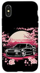 Coque pour iPhone X/XS Retro JDM Voiture de course japonaise Drift Tuning Car Sakura Blossom