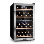 Wine Cooler Fridge 2 Zone Wine Fridge With Glass Door Touch LED 45 Bottles Black