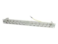 Keystone,Modulrack, 19" Patchpanel För 24Xtp-Modul, 1U(T 96Mm) 45° Vinklat Uttag, Ljusgrå, Synergy 21,