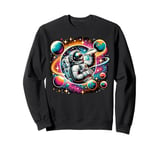 Colorful Galaxy Astronaut Drinking Cream soda Sweatshirt